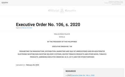 What is  Executive Order No. 106?